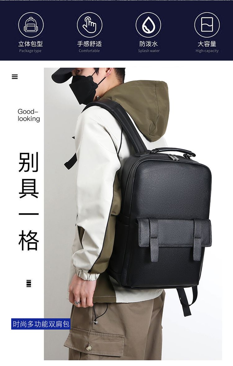 حقيبة ظهر جلدية فاخرة للرجال م - مراجعة Laptop Backpack 15.6 وسعره